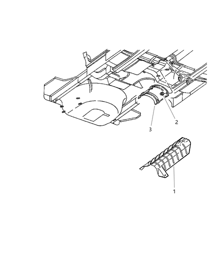 2004 Chrysler Sebring Sedan & Convertible Heat Shields - Exhaust Diagram