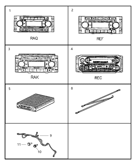 2006 Jeep Commander Radio-AM/FM/CASSETTE With Cd Diagram for 5091523AF