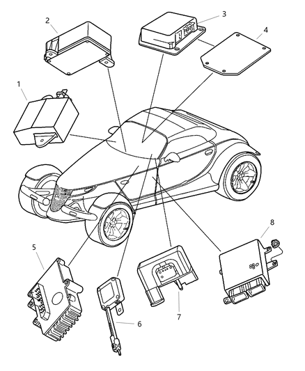 2001 Chrysler Prowler Module-Low Tire Pressure Warning Diagram for 4815227AD