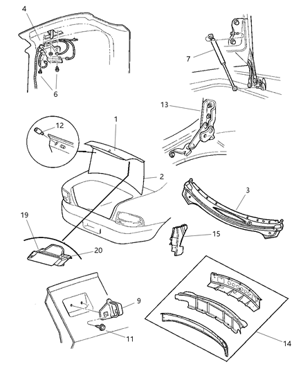 2001 Chrysler Sebring Deck Lid Diagram 1