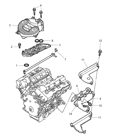 2004 Dodge Intrepid Manifolds - Intake & Exhaust Diagram 1