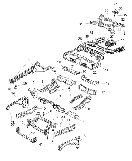 2014 Dodge Charger Frame-Rear Axle Diagram for 68087225AB