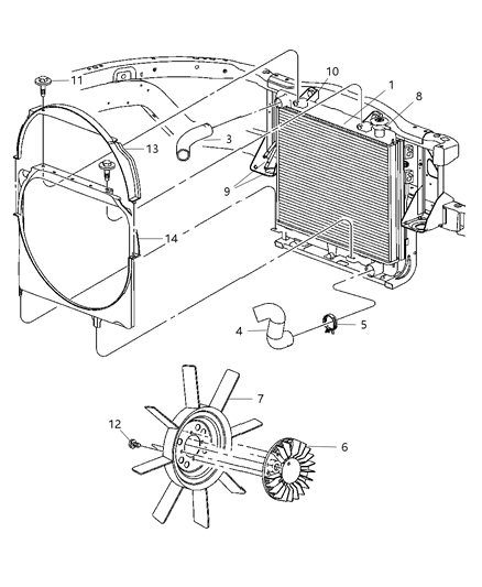 2006 Dodge Dakota Hose-Radiator Diagram for 52029284AD