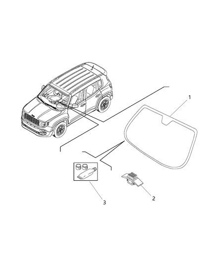 2018 Jeep Renegade WINDSHIEL Diagram for 68425303AA