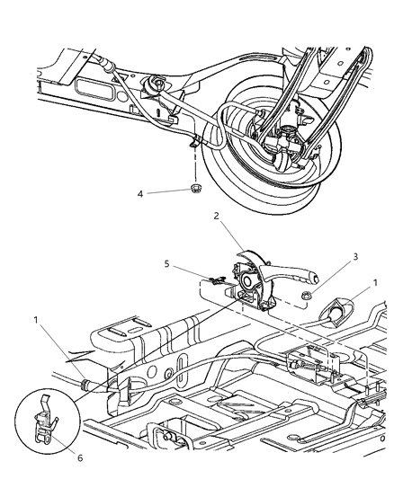 2005 Dodge Neon Cable-Parking Brake Diagram for 4509895AF