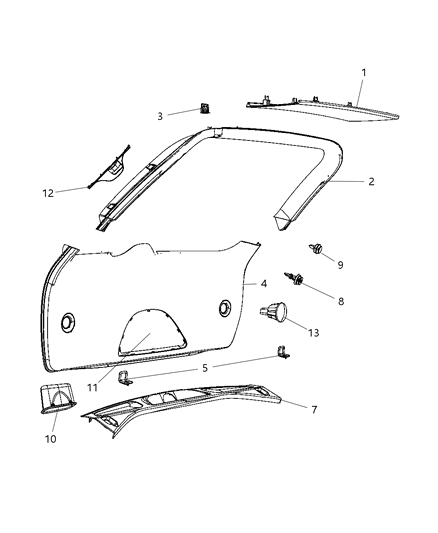 2011 Jeep Grand Cherokee Cover-LIFTGATE SCUFF Diagram for 1GG75DX9AB