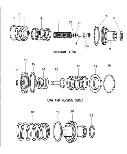 1999 Dodge Dakota Valve Body Servos Diagram 3