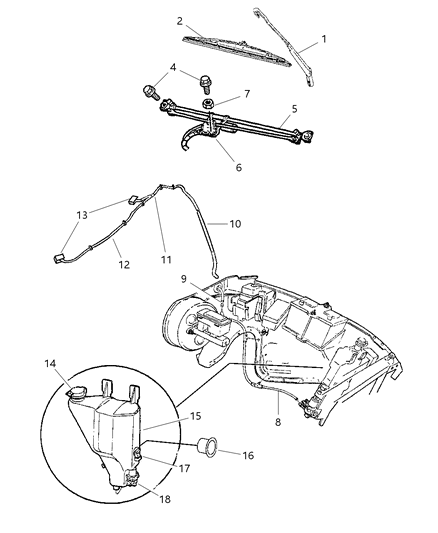 2002 Dodge Ram 2500 Windshield Wiper & Washer Diagram