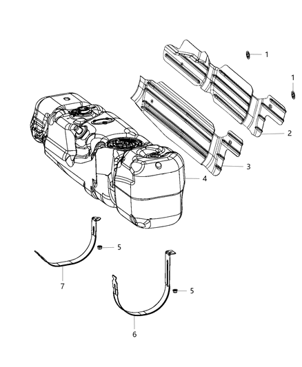 2019 Ram 3500 Pickup Fuel Tank And Related Parts Diagram