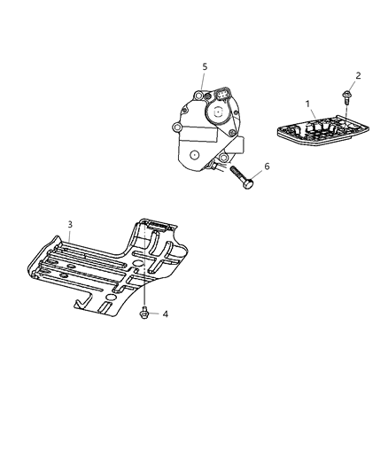 2005 Dodge Ram 1500 Gearmotor And Skid Plate Diagram 2