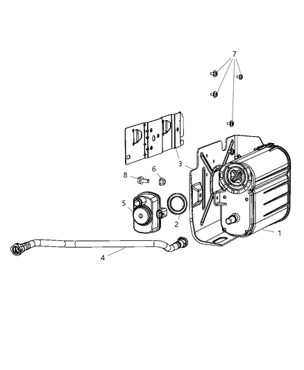 2008 Jeep Liberty Vapor Canister & Leak Detection Pump Diagram