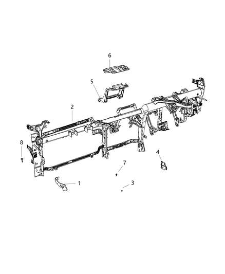 2020 Ram 1500 Instrument Panel & Structure Diagram 2