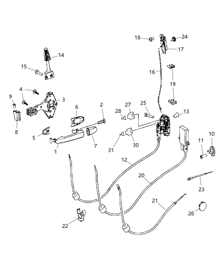 2007 Dodge Sprinter 3500 Lock-Side Cargo Door Diagram for 68017877AA