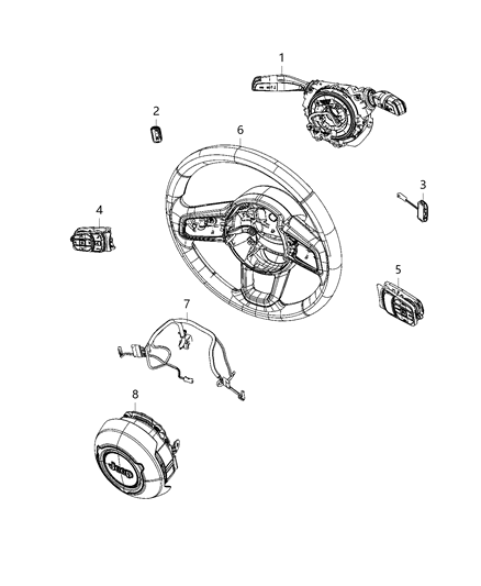 2021 Jeep Gladiator Wiring-Steering Wheel Diagram for 68400790AA