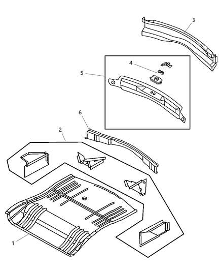 2004 Chrysler Pacifica Floor Pan - Rear Diagram