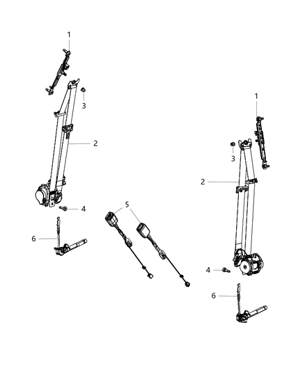 2016 Dodge Dart Seat Belt Front Diagram