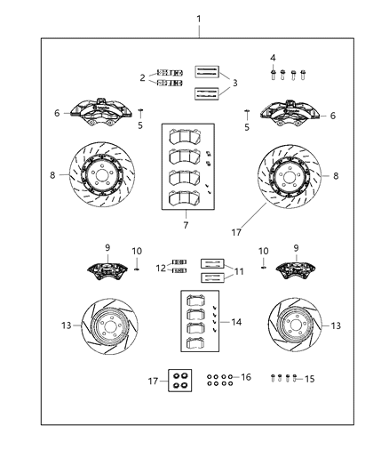 2018 Dodge Charger Disc Brake Rotor Front Diagram for 68184587AD