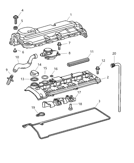2002 Dodge Sprinter 2500 Cover-Cylinder Head Diagram for 5117164AA