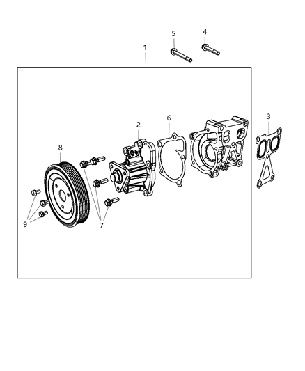 2016 Dodge Dart Water Pump & Related Parts Diagram 2