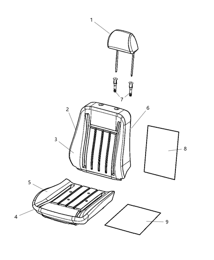 2008 Chrysler Aspen Front Seat - Bucket Diagram 1