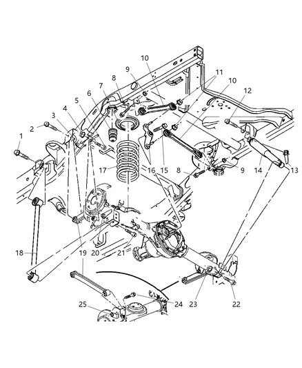 2004 Dodge Durango Link-TRACKBAR Diagram for 52113261AB