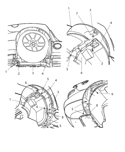 2006 Dodge Viper Shields - Splash Diagram