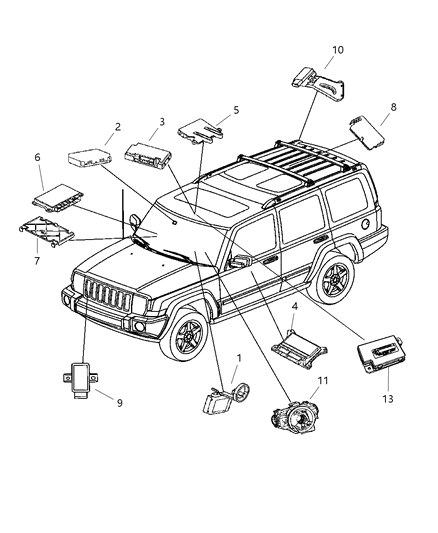 2007 Jeep Commander Module-Control Module Diagram for 5026189AG