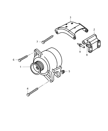 2001 Dodge Ram 2500 Alternator & Mounting Diagram 2