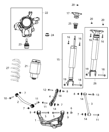 2016 Jeep Grand Cherokee Spring-Air Suspension Diagram for 68258354AB