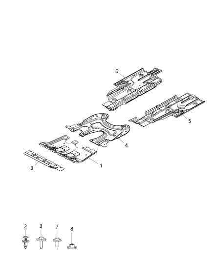 2020 Jeep Cherokee SKID-Front Diagram for 68376670AB