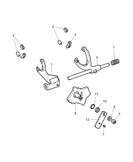 2000 Jeep Cherokee Fork & Rail Diagram 1