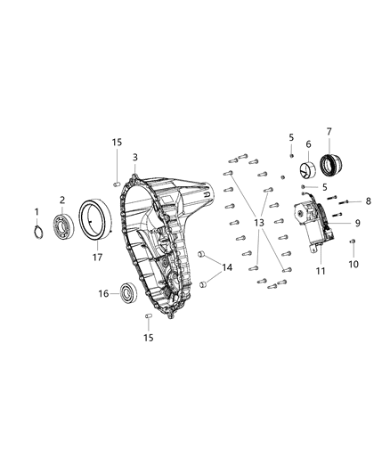 2013 Ram 3500 Pickup Rear Case Half & Extension Diagram 1