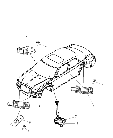 2010 Dodge Charger OCCUPANT Restraint Module Diagram for 4896098AF