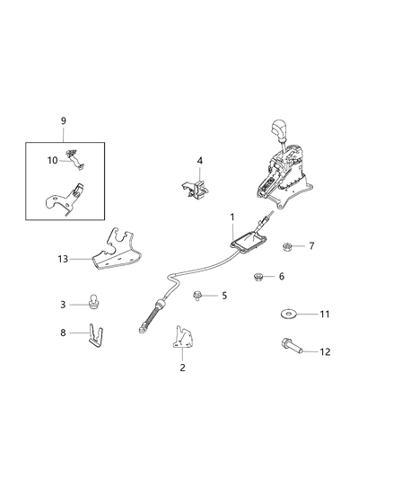 2020 Jeep Renegade Gear Shift Cable And Bracket Diagram 2