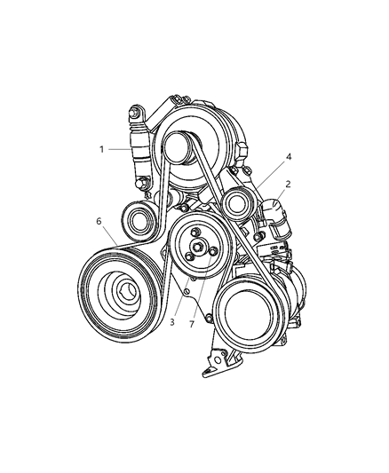 2008 Chrysler PT Cruiser Pulley & Related Parts Diagram 1