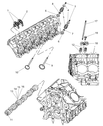 2006 Dodge Viper Camshaft & Valves Diagram