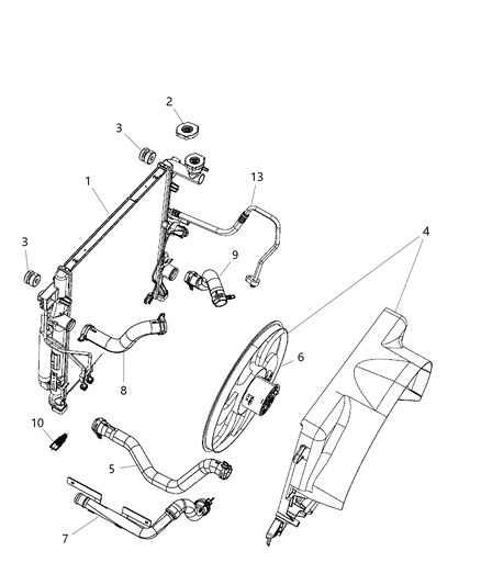 2007 Dodge Nitro Hose-Radiator Outlet Diagram for 55037787AC