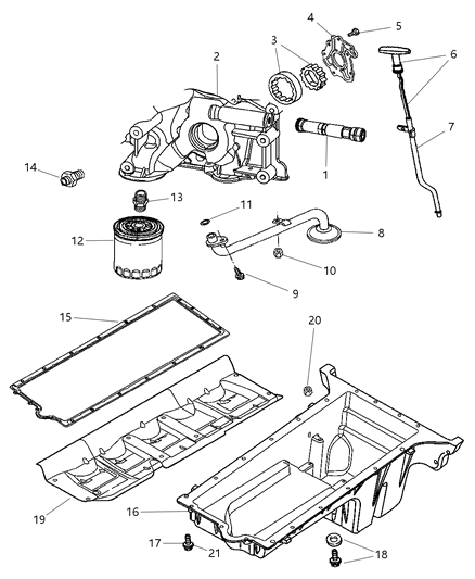 2006 Dodge Viper Pan-Engine Oil Diagram for 5037159AI