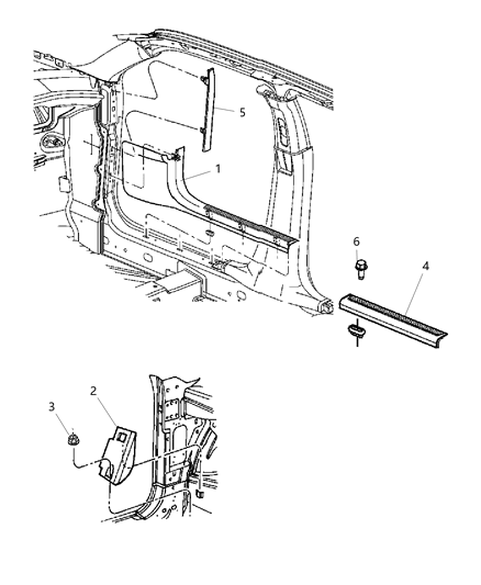 2014 Chrysler 300 Panel-COWL Side Trim Diagram for 1KL46HL1AB