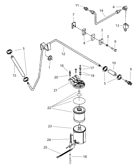 1998 Dodge Ram 1500 Air Fuel Control & Fuel Filter Diagram 1