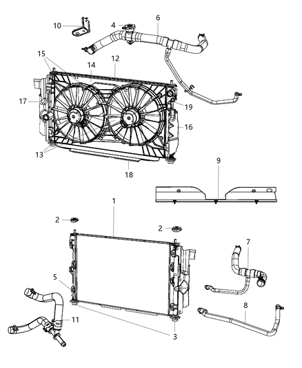 2008 Dodge Caliber Hose-Radiator Inlet Diagram for 5058176AE