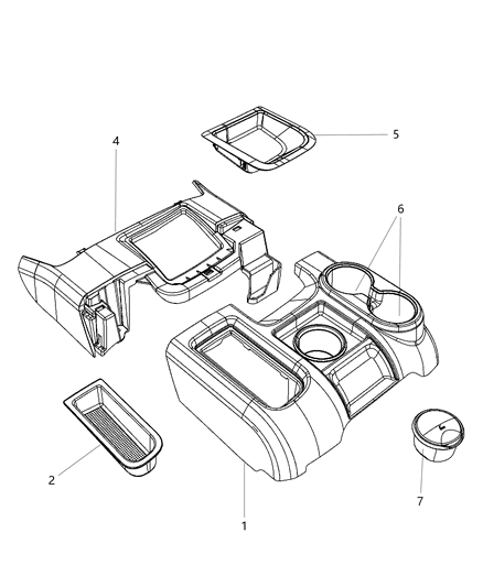 2010 Dodge Ram 3500 Pickup Floor Console Diagram 2
