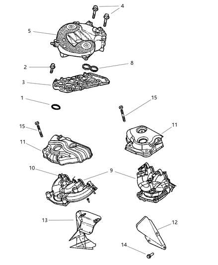 2001 Chrysler Sebring Sedan & Convertible Manifolds - Intake & Exhaust Diagram 2