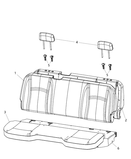 2013 Ram 4500 Crew Cab Rear Seat - Bench Diagram