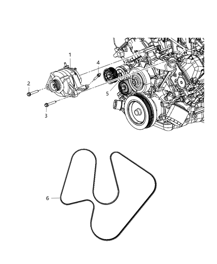 2011 Ram 1500 Generator/Alternator & Related Parts Diagram 1