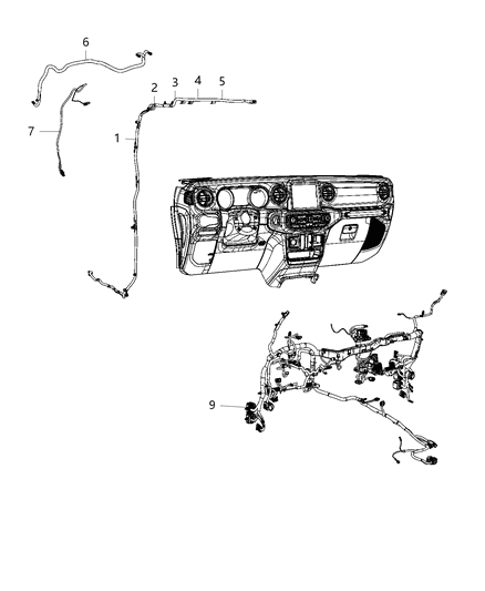 2020 Jeep Gladiator Wiring-Instrument Panel Diagram for 68407791AC