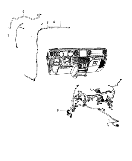 2020 Jeep Gladiator Wiring-Instrument Panel Diagram for 68407821AC