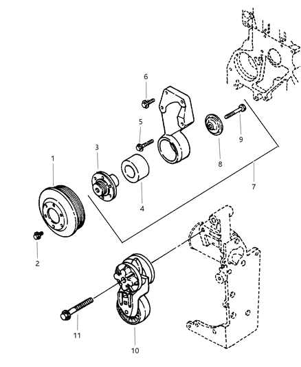 1997 Dodge Ram 2500 Drive Pulleys Diagram 3