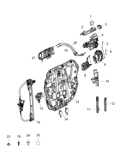 2018 Jeep Wrangler Window Regulator Motor Diagram for 68301924AA