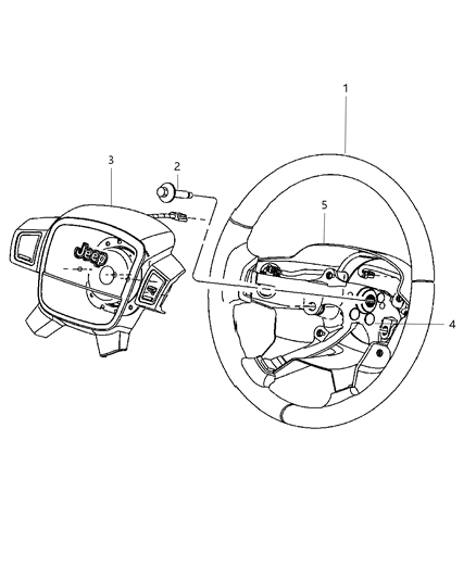 2011 Jeep Grand Cherokee Cover-Steering Wheel Back Diagram for 1TE63DX9AA